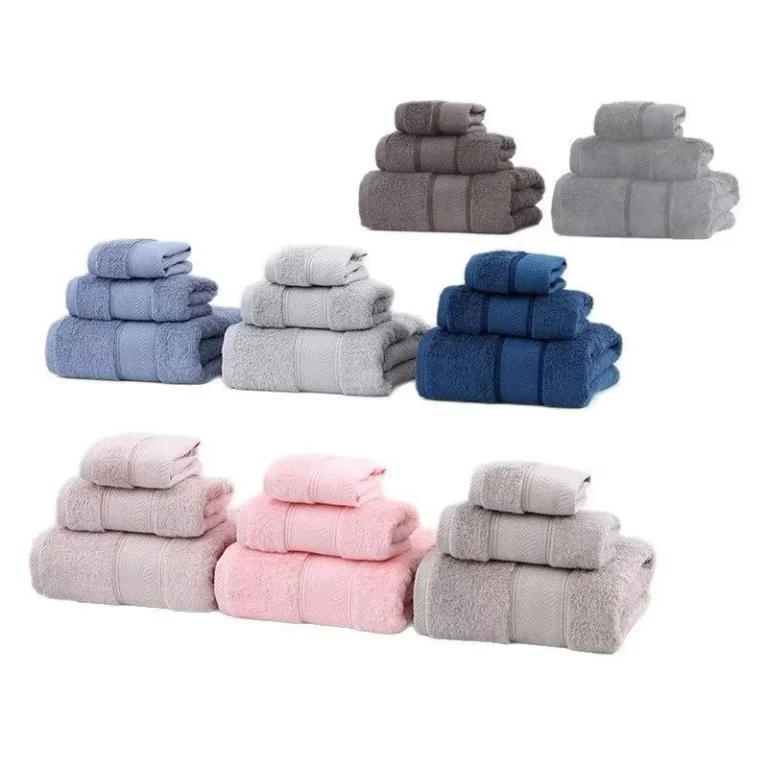 Cotton Towel / Bath Towel (Chevron Satin Border)