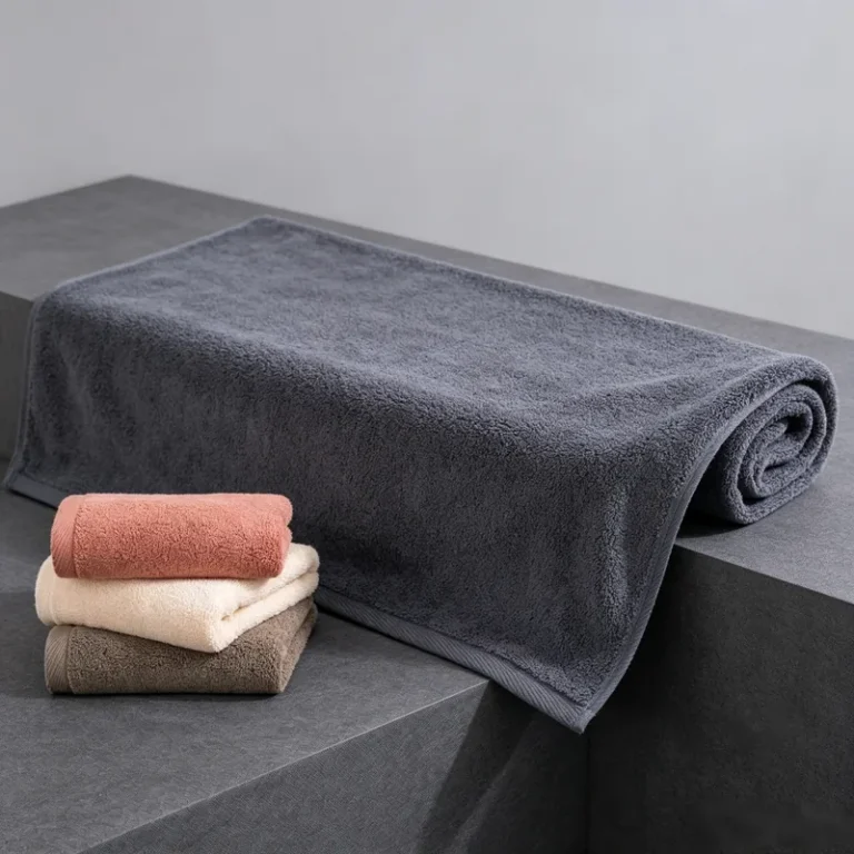 Cotton Towel / Bath Towel (Charcoal with Light Accents)