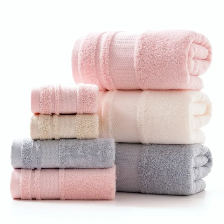 Cotton Towel / Bath Towel (Pink / Beige / Grey Solid)