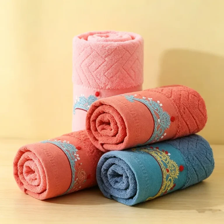 Cotton Towel / Bath Towel (Diamond Jacquard + Embroidered Edge)