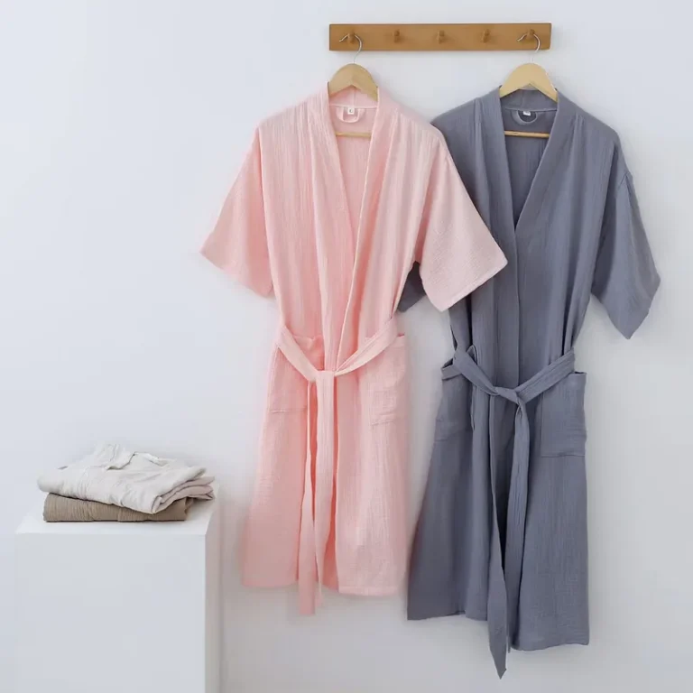 Gauze Bathrobe (Short Sleeve Solid)